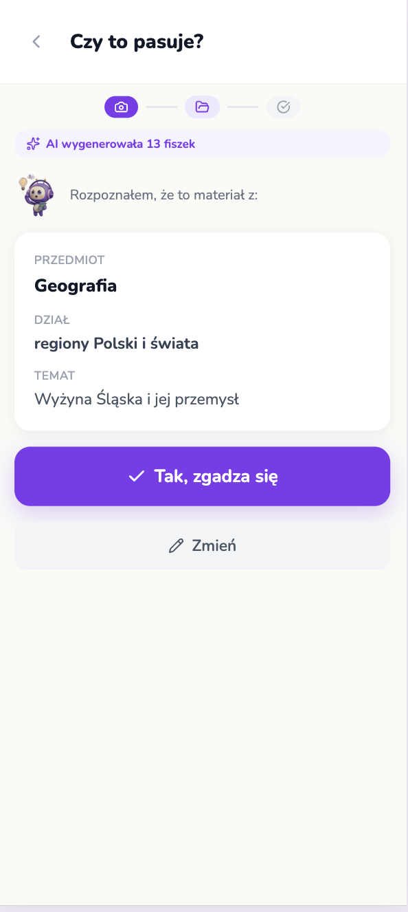 Zdjęcie kartki i fiszki są gotowe